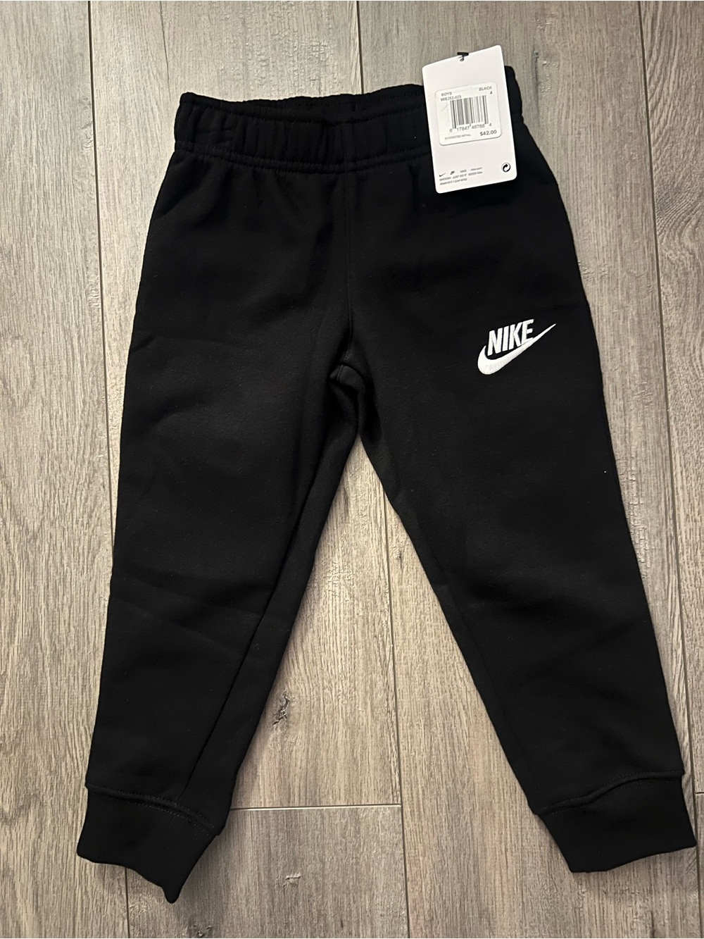 Nike Black Kids Joggers with White Swoosh